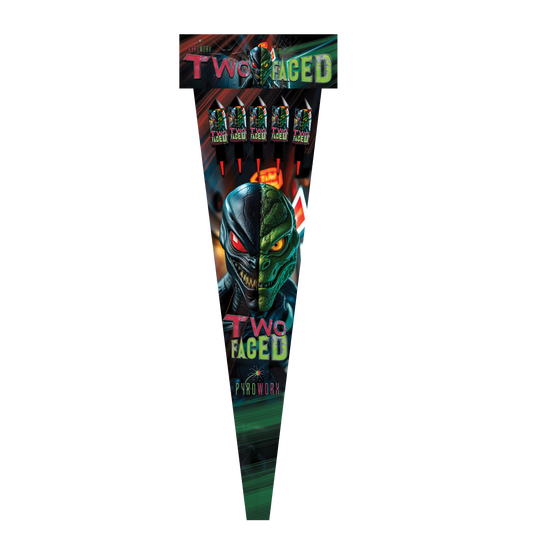Two Faced Double Burst Rockets (Pack of 5) by Pyroworx