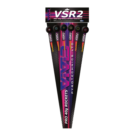 VSR2 Pro 2″ Ball Head Rocket Pack (6) by Vivid Pyrotechnics