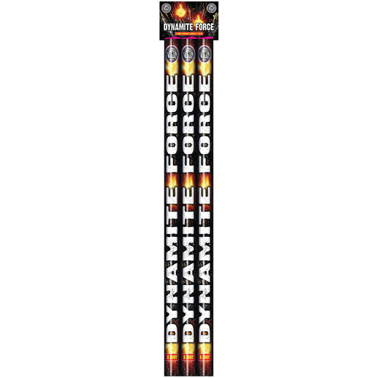 Dynamite Force 8 Shot Roman Candle (Pack of 3) by British Bulldog