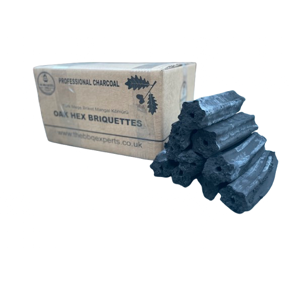 Exclusive Turkish Oak Charcoal Hex Briquettes - 10kg